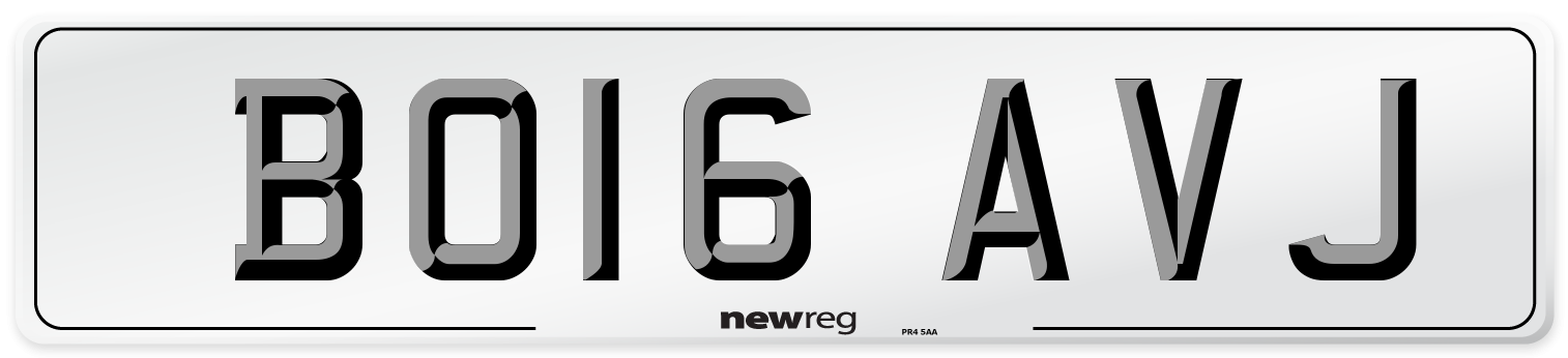 BO16 AVJ Number Plate from New Reg